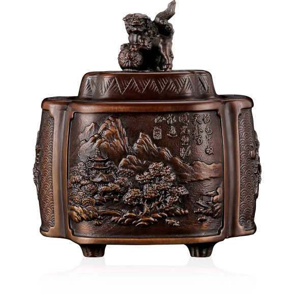 《园方山水狮子炉》