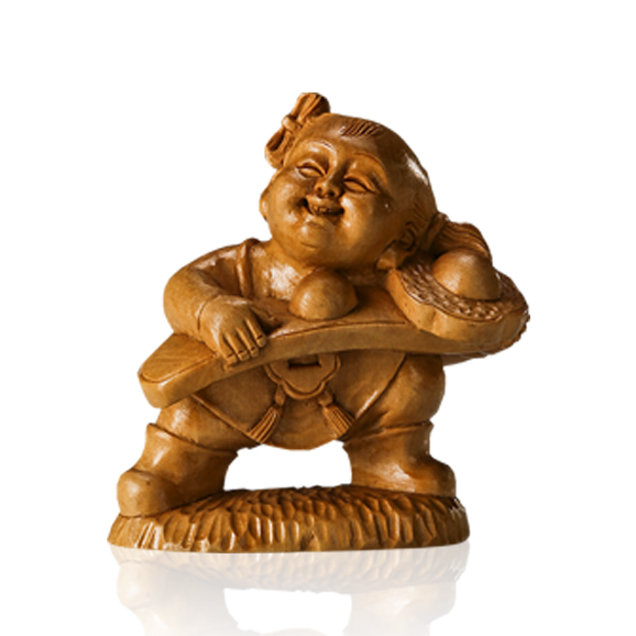 如意小孩》 - 黄杨木雕- 作品展示- 浙江鸿鑫雕塑艺术有限公司